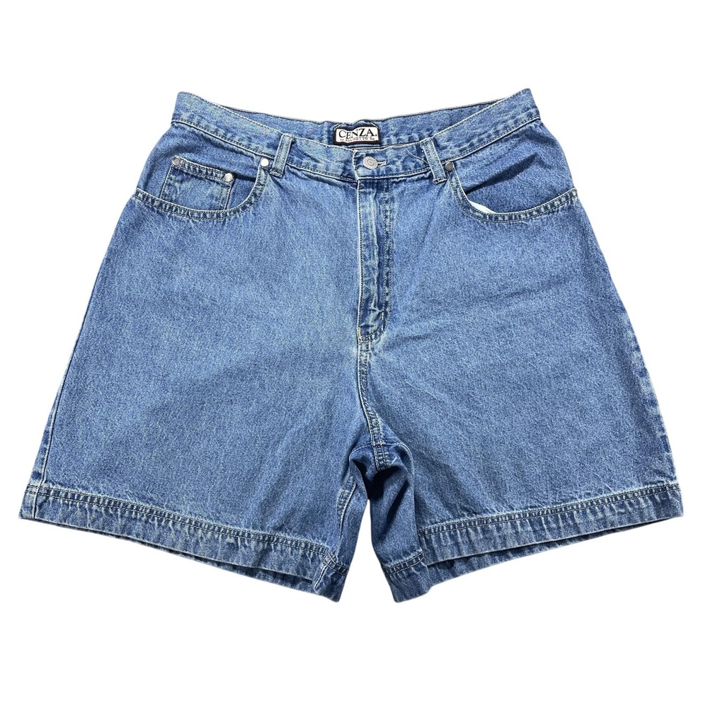Cenza Shorts Womens 12 Blue Denim Bermuda Relaxed Fit 6" Inseam Casual